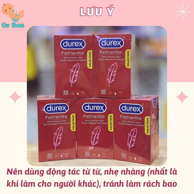 Bao Cao Su Durex fetherlite Siêu Mỏng kéo dài thời gian quan hệ 30 Chiếc/Hộp Hàng Nội Địa úc cảm nhận sự chân thực