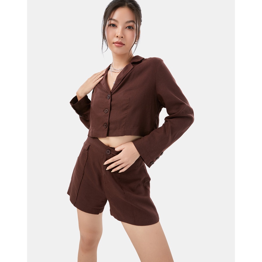 Áo Cropped Nữ Thời Trang JUNO Blazer Cá Tính JNAKI013