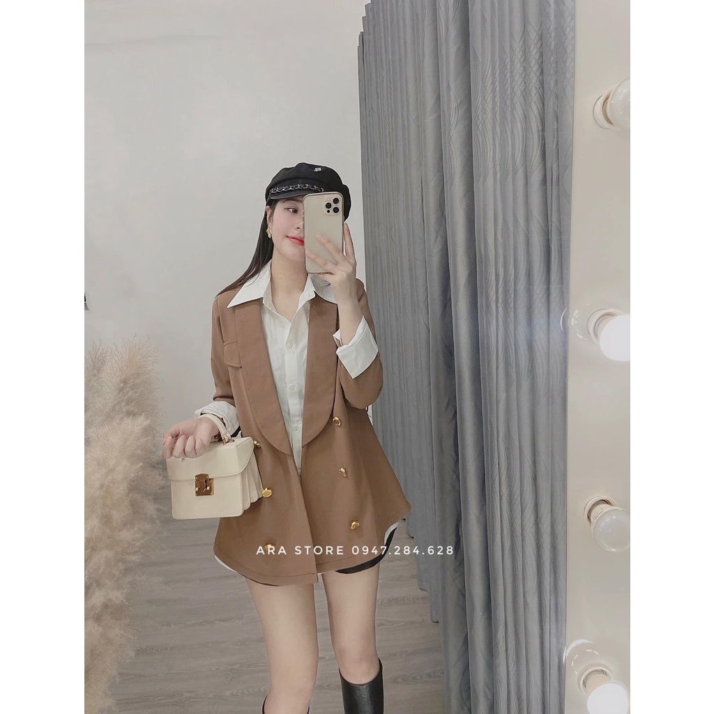 Áo sơ mi trắng dáng suông basic chất đẹp  Ara Sm01