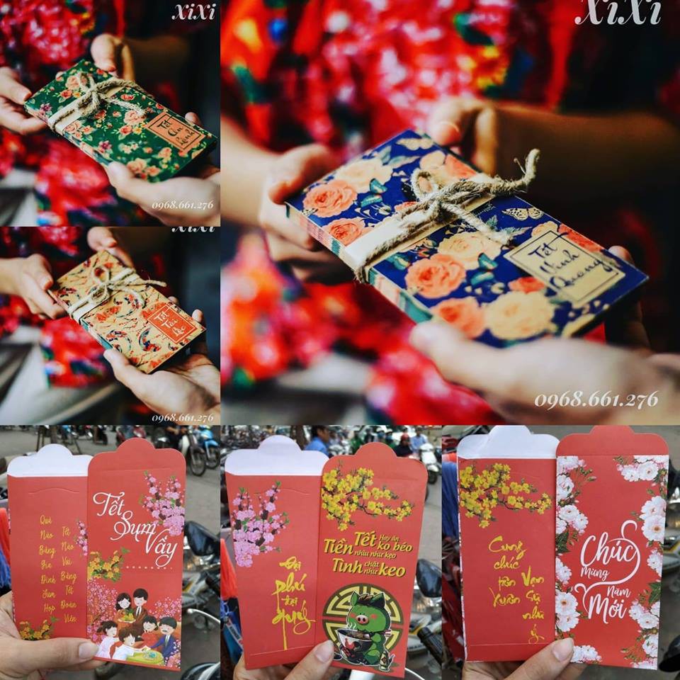 BAO LÌ XÌ TẾT 2019 - SET MIX 13 MẪU LÌ XÌ TRUYỀN THỐNG ĐỘC ĐÁO (SET 40 BAO)