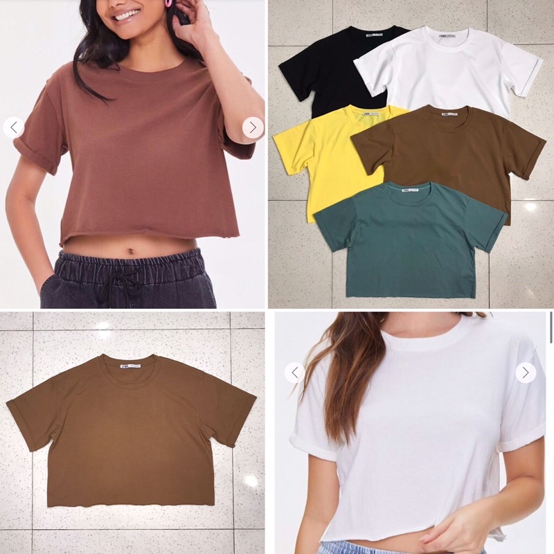 ÁO THUN COTTON XOẮN LAI CROPTOP