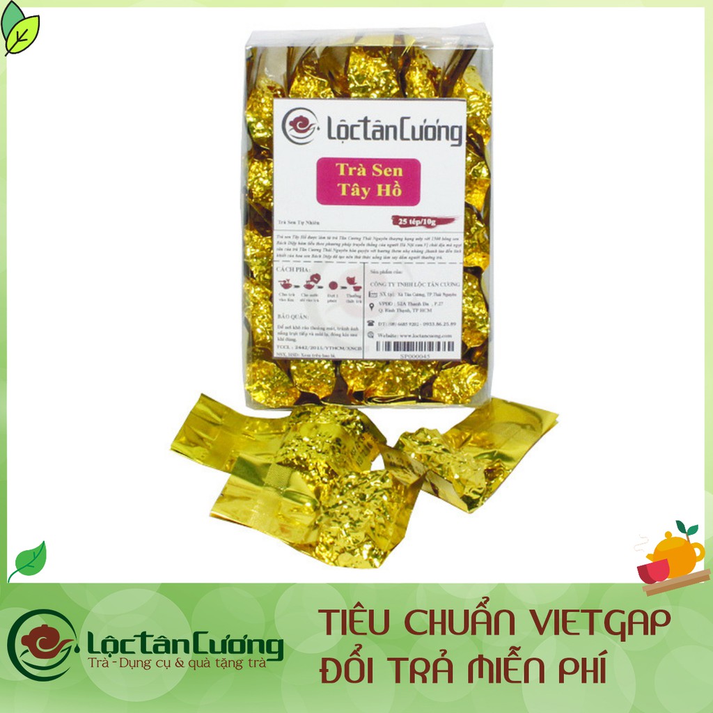 Hộp Trà Sen Tây Hồ 25 Tép Nhỏ - Lộc Tân Cương