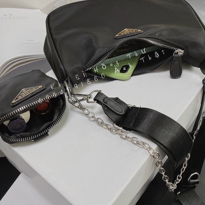 Túi Xách Nữ Đeo Chéo Pra da tặng kèm túi mini❣️Freeship❣️Set 2 chi tiết