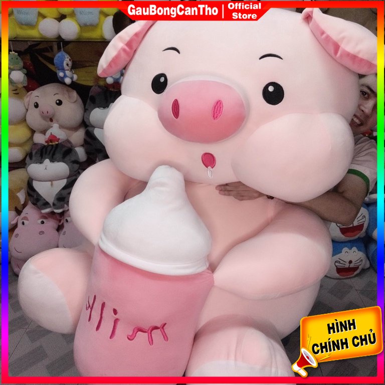 Heo Ôm Bình Sữa Siêu To Khổng Lồ - Gấu Bông Cao Cấp