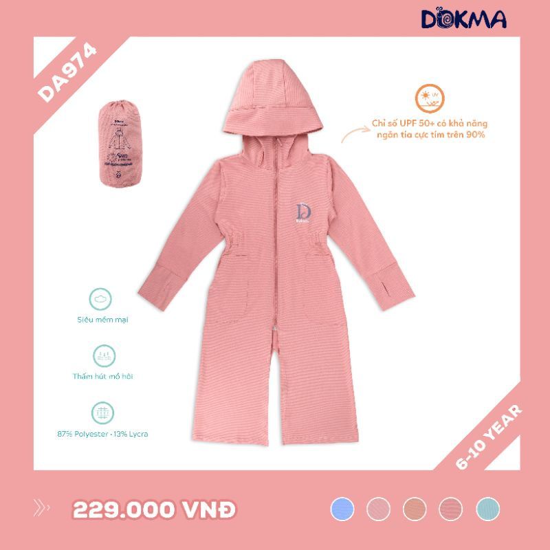 Áo chống nắng dáng dài Dokma 6-10Y