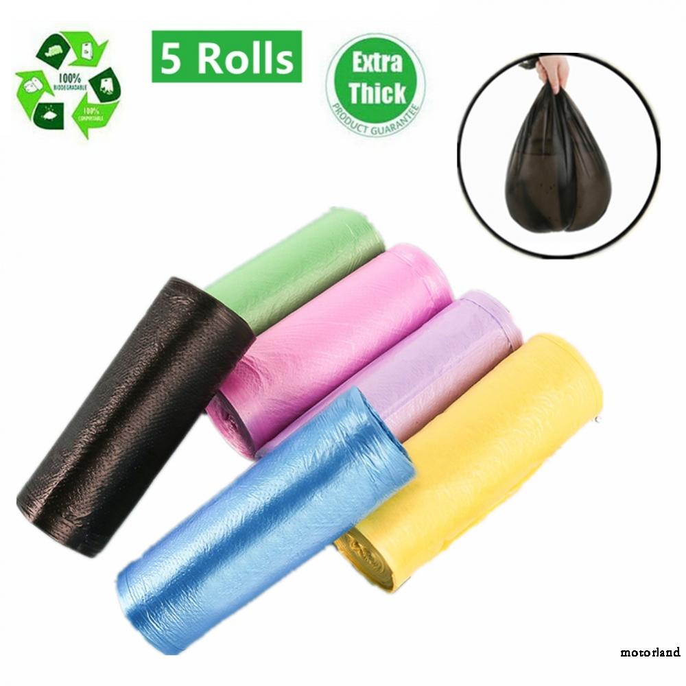 5 Cuộn Túi Đựng Rác Màu Đen/Xanh/Vàng/Hồng/Tím Cho Cắm Trại