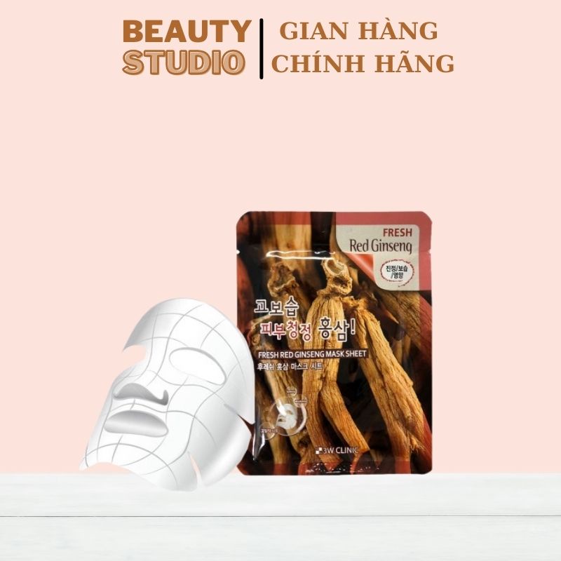 Mặt nạ giấy dưỡng ẩm trắng da chiết xuất từ thiên nhiên 3W CLINIC Hàn Quốc 23ml