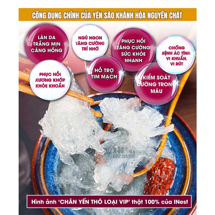 10g Chân Yên Thô Loại Vip Ít Lông Khánh Hòa -  Chân Yến Sào Thô Khánh Hòa INest