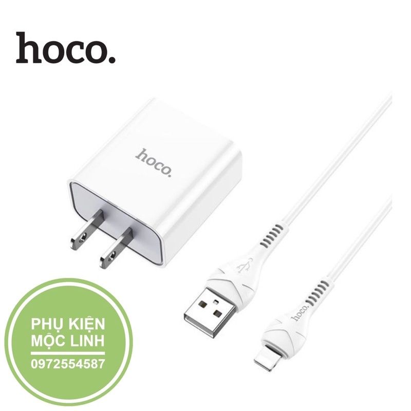 Bộ Củ Cáp Sạc HOCO-C81 ( Tặng Kèm Dây Cáp IP)-Bộ Củ Sạc Nhanh 5V/2.1A-Bảo Hành 1 tháng lỗi 1 đổi 1