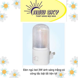 Đèn ngủ led 3w ánh sáng trắng có công tắc bật tắt tiện lợi