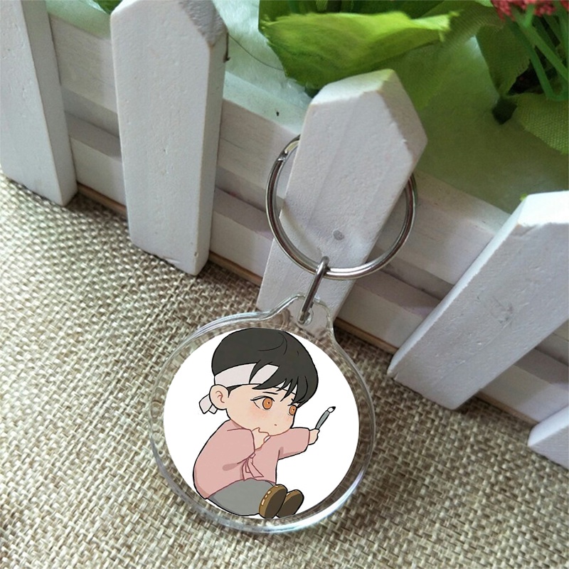 ( Tròn ) Móc mica treo chìa khóa in hình Dạ ký bl cute anime chibi xinh xắn