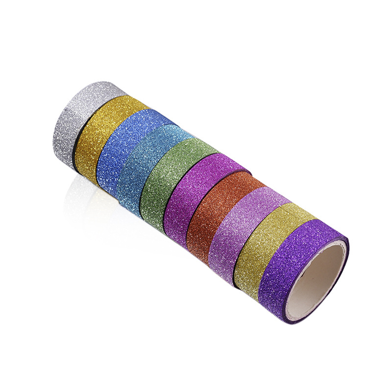 Bộ 10 cuộn băng keo kim tuyến 1.5cm x 3m