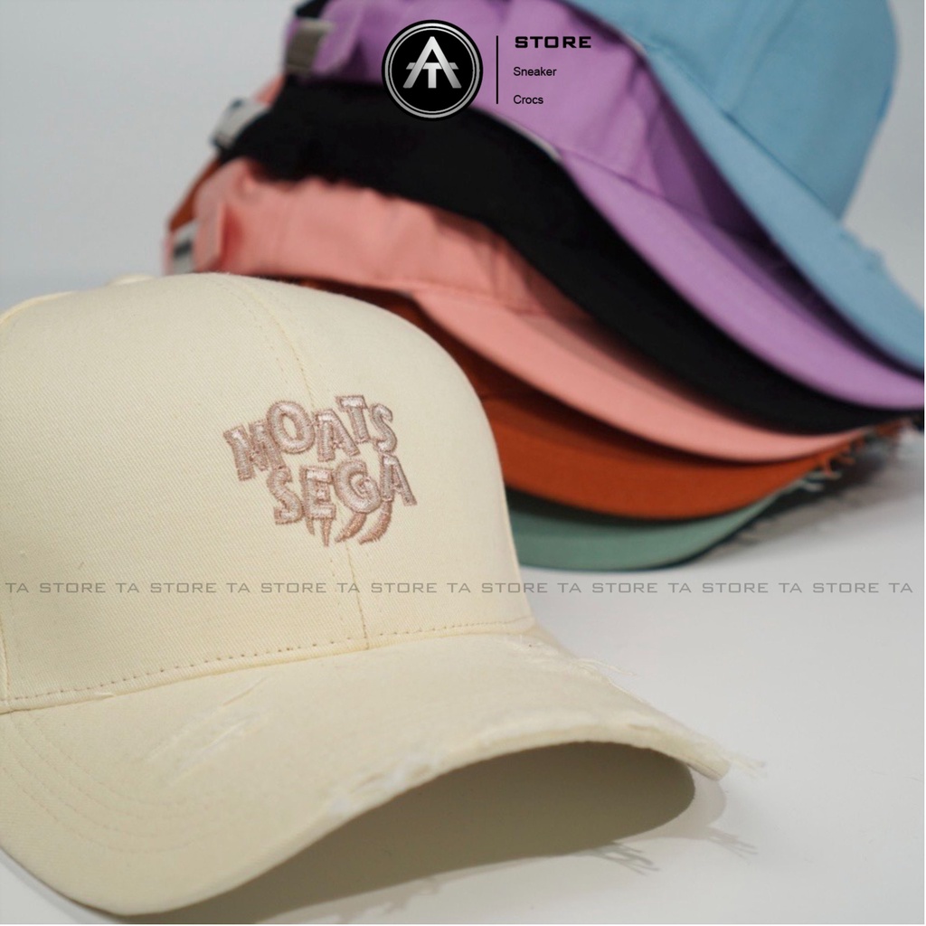 Mũ Lưỡi Trai Nón Kết Thêu Chữ Moats Rách Tua Rua Chất Kaki Form Unisex Nam Nữ Phong Cách Cá Tính Hàng Loại Xịn