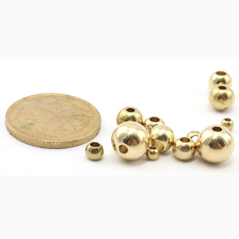Phụ kiện hạt tròn bằng đồng thau tự nhiên dùng làm trang sức