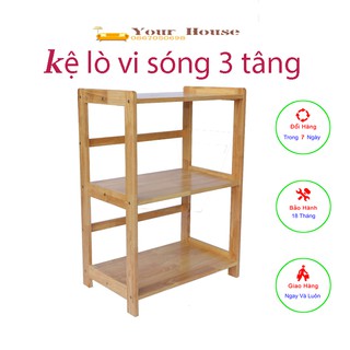 Kệ Lò Vi Sóng, Kệ Nhà Bếp 3 Tầng YOUR HOUSE Gỗ Tự Nhiên Siêu Bền, Siêu Chắc Chắn