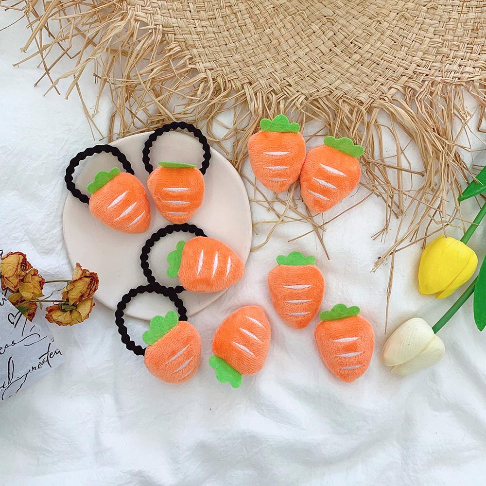 Dây Buộc Tóc Hình Củ Cà Rốt Nhồi Bông Xinh Xắn Mềm