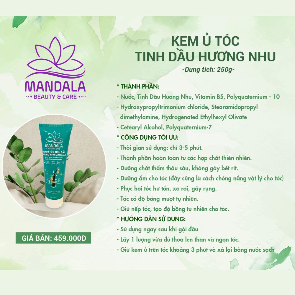 Dầu Xả Thảo Dược Mandala Kem Ủ Tóc Mặt Nạ Tóc Dưỡng Tóc Mềm Mượt Dày Bồng Chắc Khoẻ | BigBuy360 - bigbuy360.vn