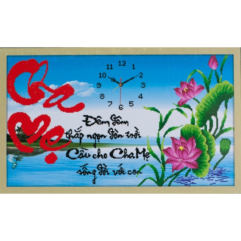 Tranh Đính Đá Đồng Hồ