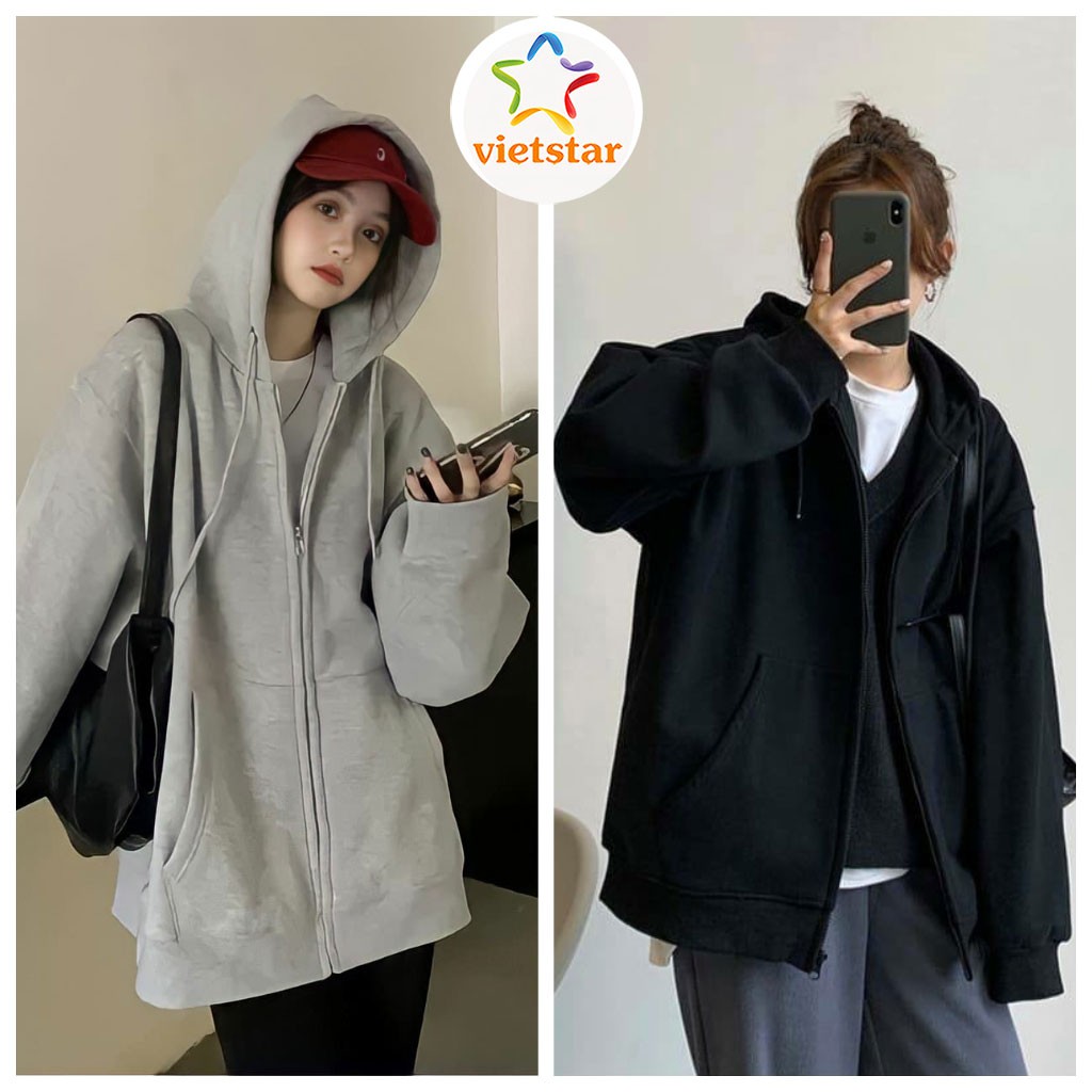 Áo khoác nỉ form rộng tay bồng BASIC áo hoodie hot trend_VIETSTAR | BigBuy360 - bigbuy360.vn
