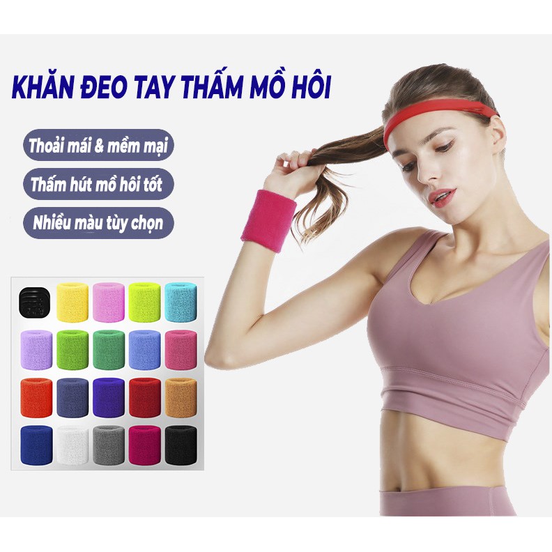 Băng đeo cổ tay thấm hút mồ hôi chất liệu cotton co giãn 4 chiều