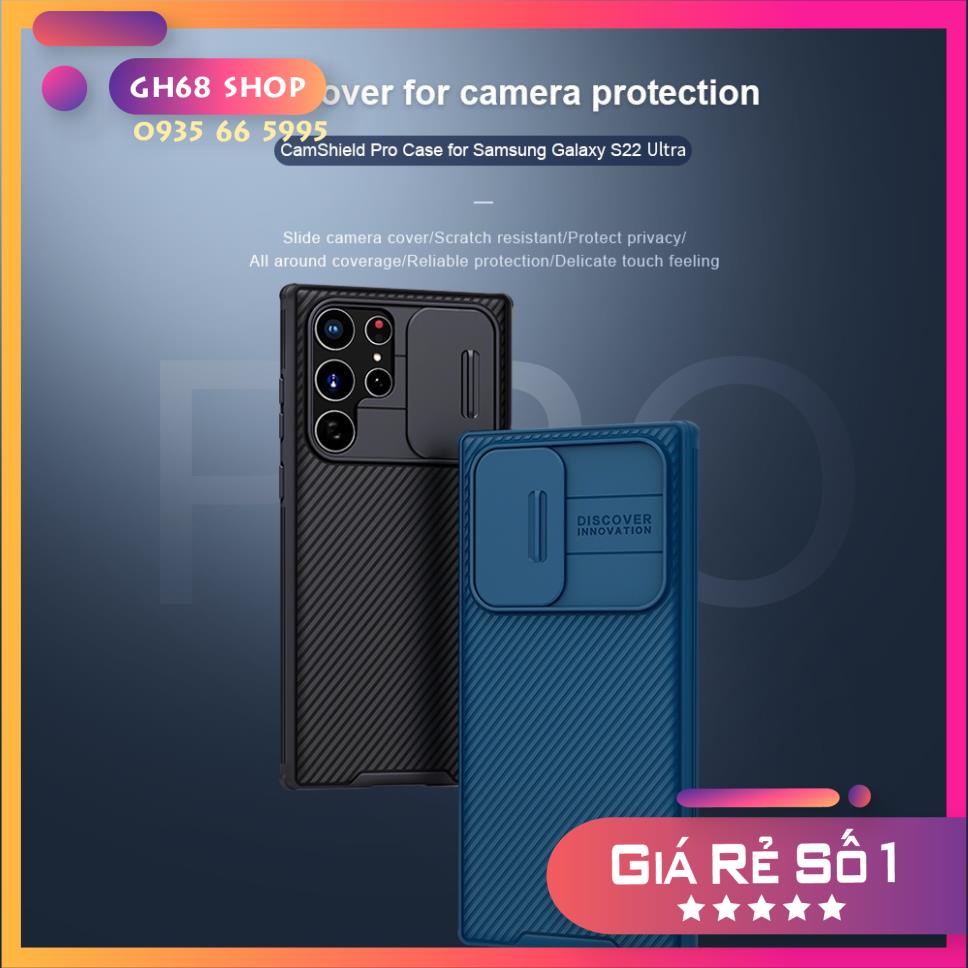 Ốp Lưng NILLKIN bằng TPU PC chống sốc có thanh trượt bảo vệ camera cho Samsung Galaxy S22 Ultra / S22 Plus / S22