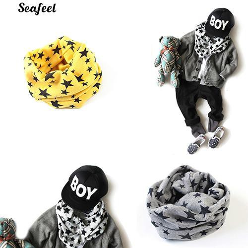 Khăn choàng cổ bằng cotton có in họa tiết sao nhiều màu sắc đầy năng động dành cho các bé trai