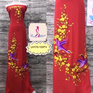 Vải áo dài thêu cao cấp