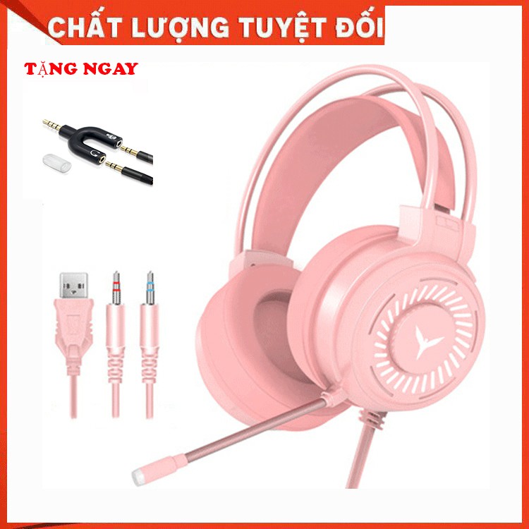 Tai nghe gaming chụp tai có mic có đèn LED cho máy tính, điện thoại (Bảo hành 6 tháng)