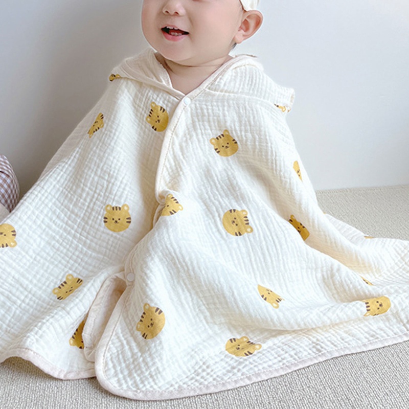 Khăn Tắm Có Mũ Trùm Chất Liệu Cotton Nhanh Khô Thoải Mái Dành Cho Trẻ Nhỏ