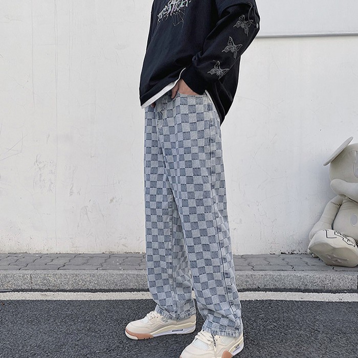 [HÀNG SẴN] Quần Jean họa tiết CARO Quần Jean Ống Rộng Phong Cách Đơn Giản Thời Trang Cho Cặp Đôi dành cho cả nam lẫn nữ | BigBuy360 - bigbuy360.vn