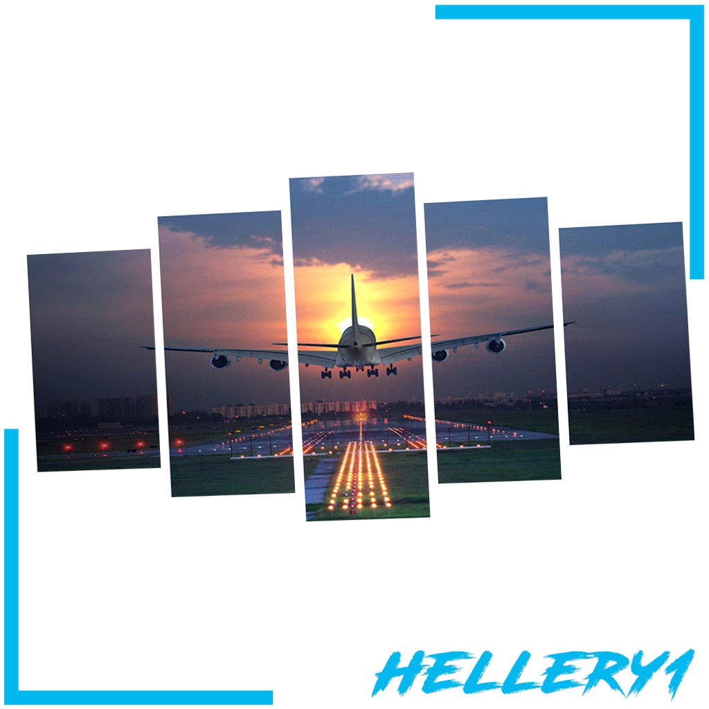 Set 5 Tranh Treo Tường Trang Trí Hình Thiên Nga Và Cây Dừa (1)