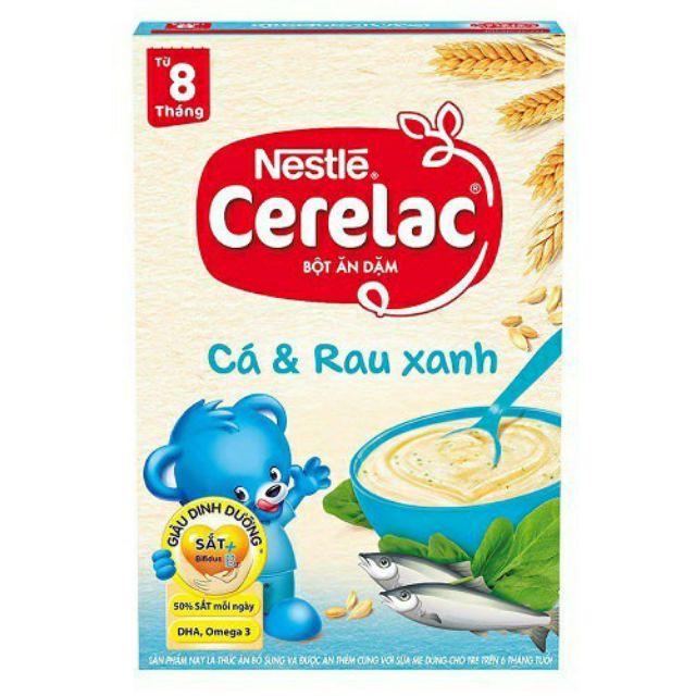 Bột ăn dặm NESTLE CERELAC CÁ VÀ RAU XANH 200g