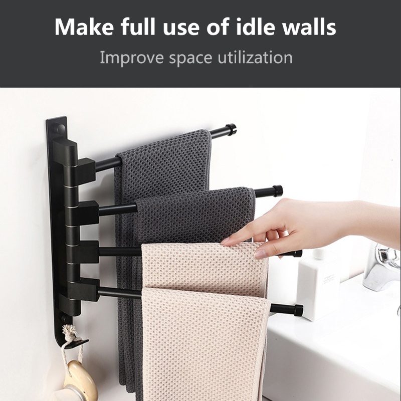 Giá Treo Khăn Tắm / Đồ Dùng Nhà Bếp Dạng Xoay Chống Thấm Nước Tiện Dụng