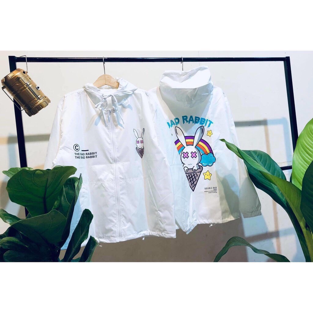 Áo khoác dù nam nữ form rộng XUKA SHOP in hình BAD RABBIT , có 2 màu, form rộng unisex | BigBuy360 - bigbuy360.vn