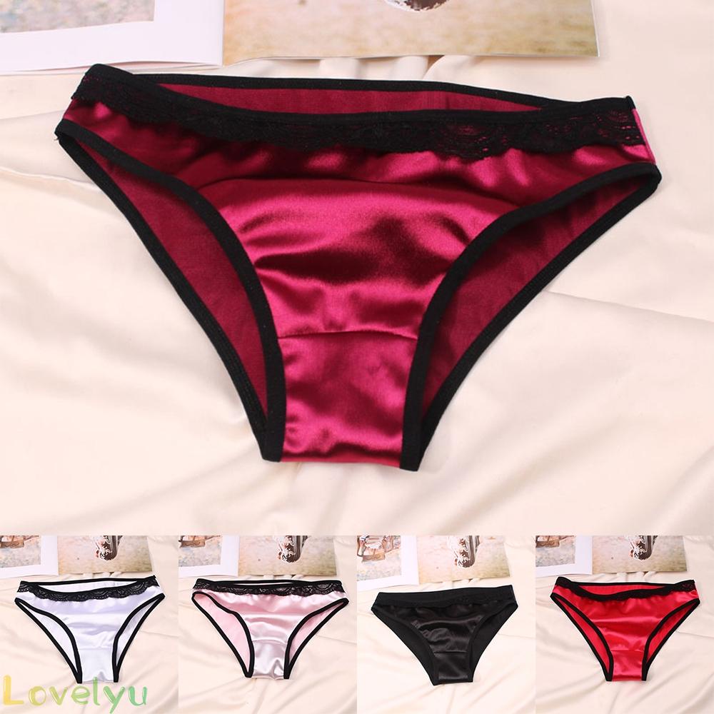 【Ready Stock】Women Panties G-string Thong Lingerie Silk Satin Underwear Knickers Briefs@New