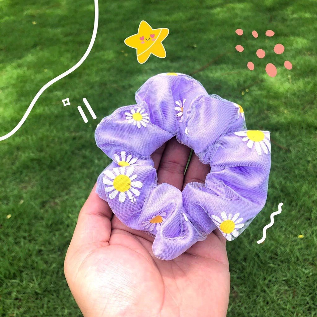 SCRUNCHIES CÚC 2 LỚP- PHIÊN BẢN LIMITED, CỘT TÓC VẢI GIÁ RẺ