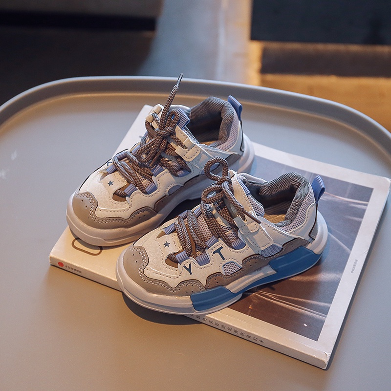 Giày Thể Thao Đế Mềm Chống Trượt Thoáng Khí Có Dây Buộc Thiết Kế Mới Dành Cho Trẻ Em 2-16 Tuổi