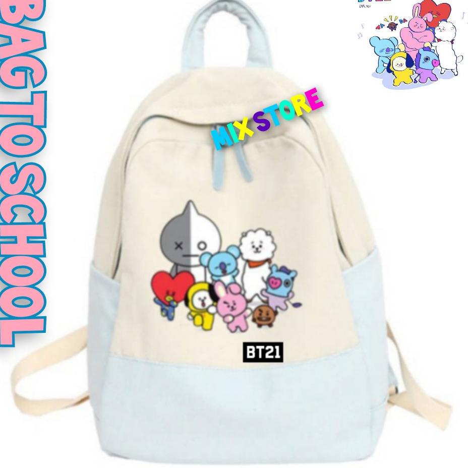 Ba Lô Cho Bé 12.12 Tuổi Mẫu BT21 K POP Hàn Quốc Mới Nhất
