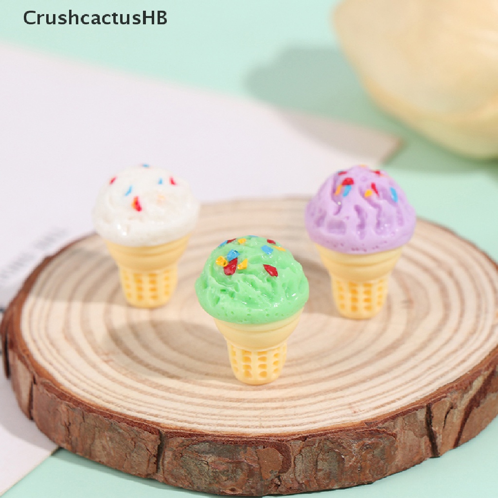 Set 5 mô hình kem mini cho nhà búp bê bằng nhựa resin phong cách dễ thương