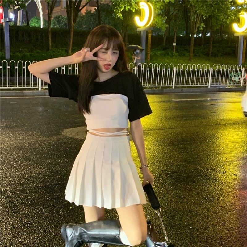 SÉT ÁO DÂY DÀI CROPTOP Y HÌNH HOT