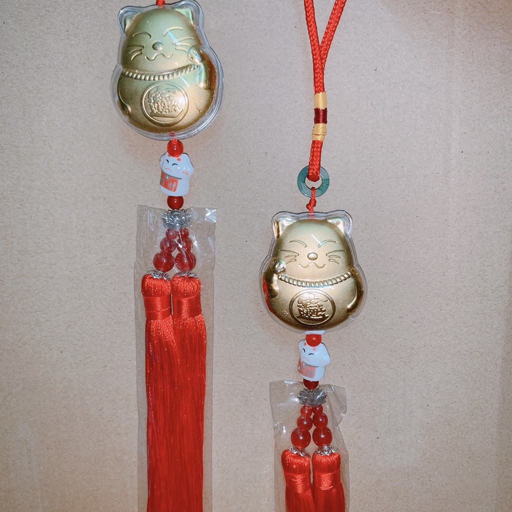 Khánh Treo Xe Phong Thủy May Mắn Trang Trí Nội Thất Ô Tô Hình Mèo Thần Tài Maneki Neko