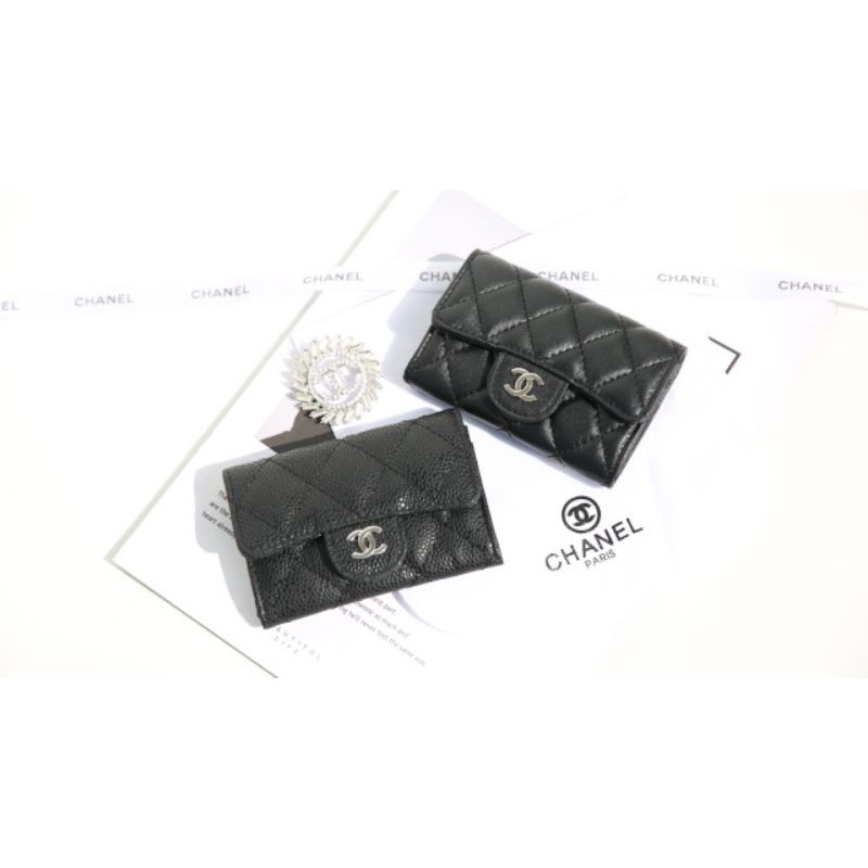 Ví nữ ngắn cao cấp thời trang mini 2 chất da tag bạc siêu xinh