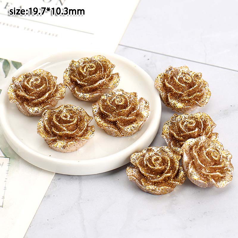 Bộ 5 miếng dán trang trí điện thoại hình hoa hồng bằng resin