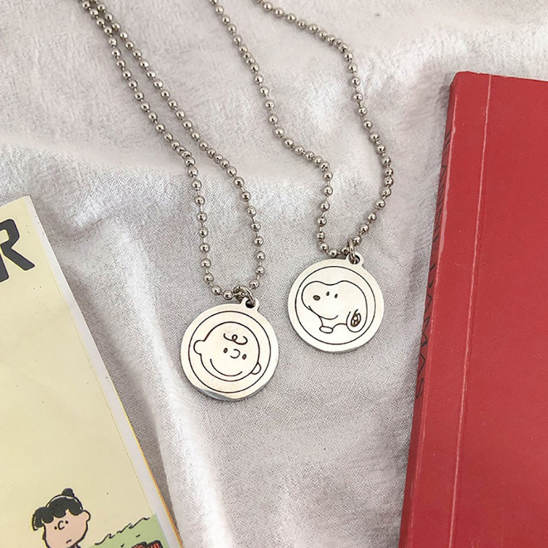 Dây Chuyền Mặt Tròn Họa Tiết Hoạt Hình Kiểu Harajuku