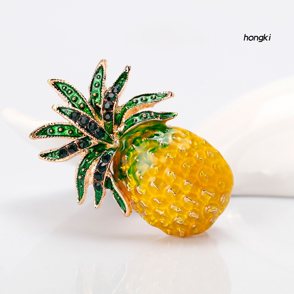 Ghim Cài Áo Hình Quả Dứa Đính Đá Nhân Tạo Thời Trang Cho Nữ