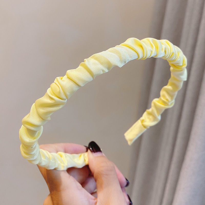 Băng Đô Cài Tóc Vải Satin Màu Sắc Ngọt Ngào Phong Cách Hàn Quốc Đơn Giản Thời Trang Cho Nữ