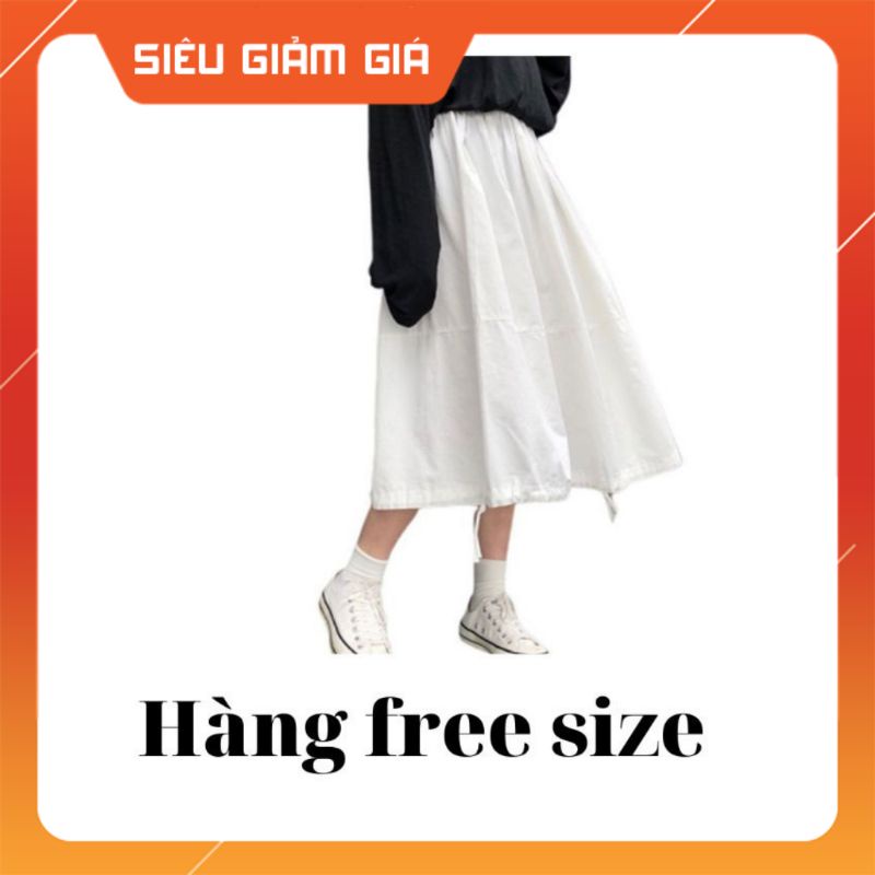 Chân váy dài xoè hàn quốc  qua gối,chân váy chữ a bánh bèo dáng dài,chất voan mềm vintage có dây thút cạp chun | BigBuy360 - bigbuy360.vn