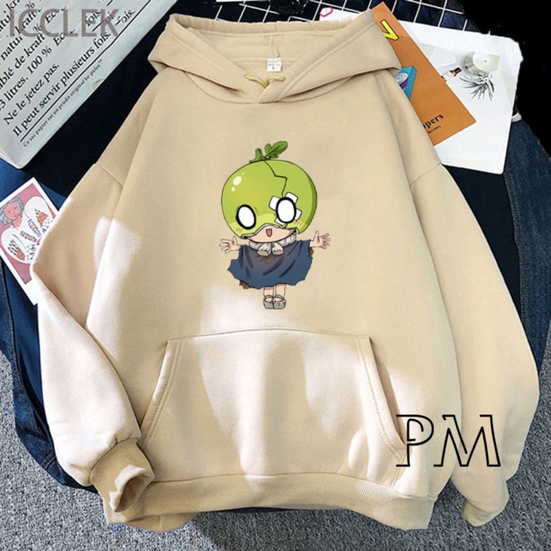 Áo hoodie cô bé mặc váy đầu quả xanh PM13