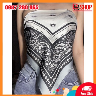 Khăn Vuông Bandana Size 70x70cm Lụa Satin Áo Yếm Quàng Cổ Đội Đầu Thời Trang Hàn Quốc