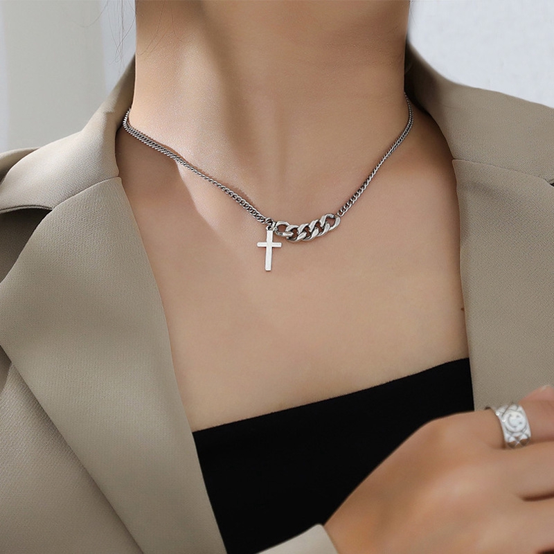 Vòng cổ Thép Không Gỉ Mặt Thánh Giá Thời Trang Dành Cho Nam Và Nữ